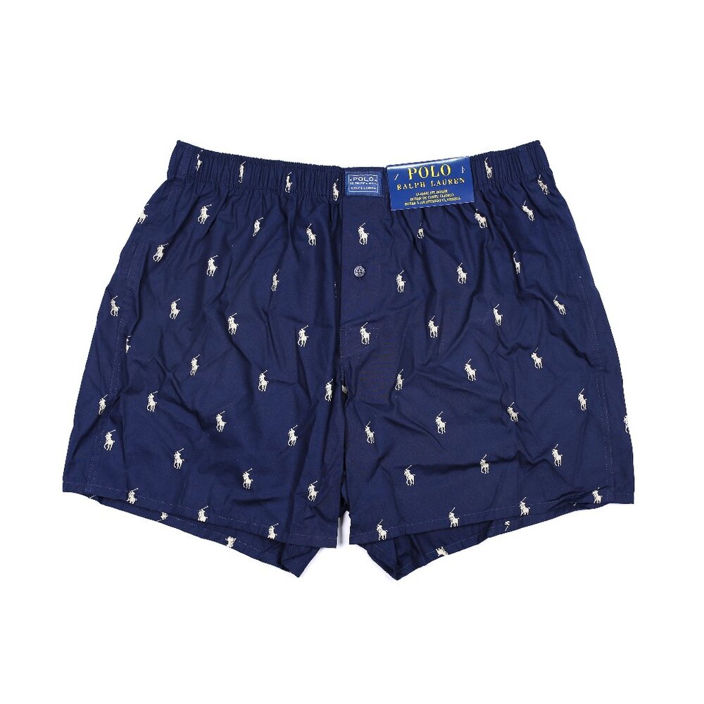 Polo Ralph Lauren Men's Multi Pony Boxer Shorts, Navy, Size S, Cotton, NWT